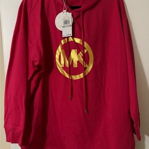 Michael Kors Red Hoodie with Gold Logo